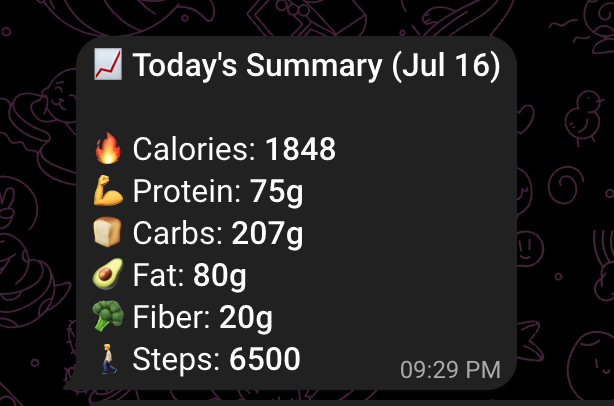 Telegram Health Metrics Bot